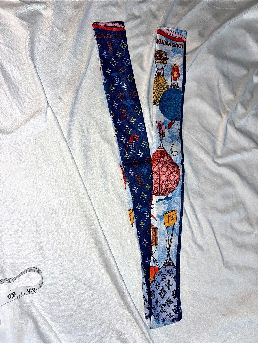 Inspired Blue & White Printed Twilly Scarf
